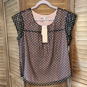 Daniel Rainn Black and Silver Dot Women's Top